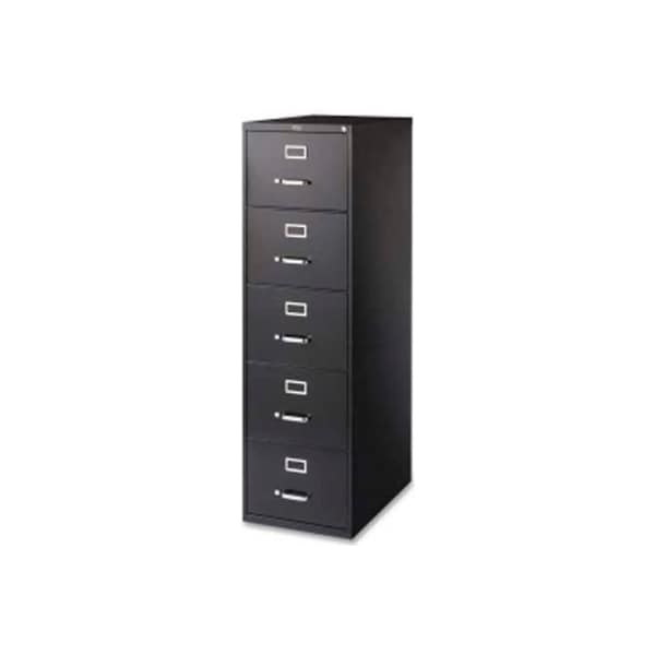 Lorell Commercial Grade 5-Drawer Legal Vertical File, LLR48501, 18"W x 26-1/2"D x 61"H, Black